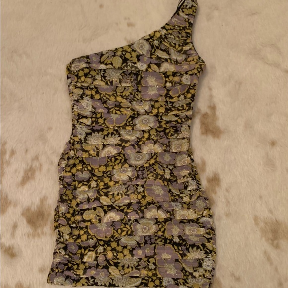 NWT Zara Floral One Shoulder Mini Dress - Picture 4 of 8
